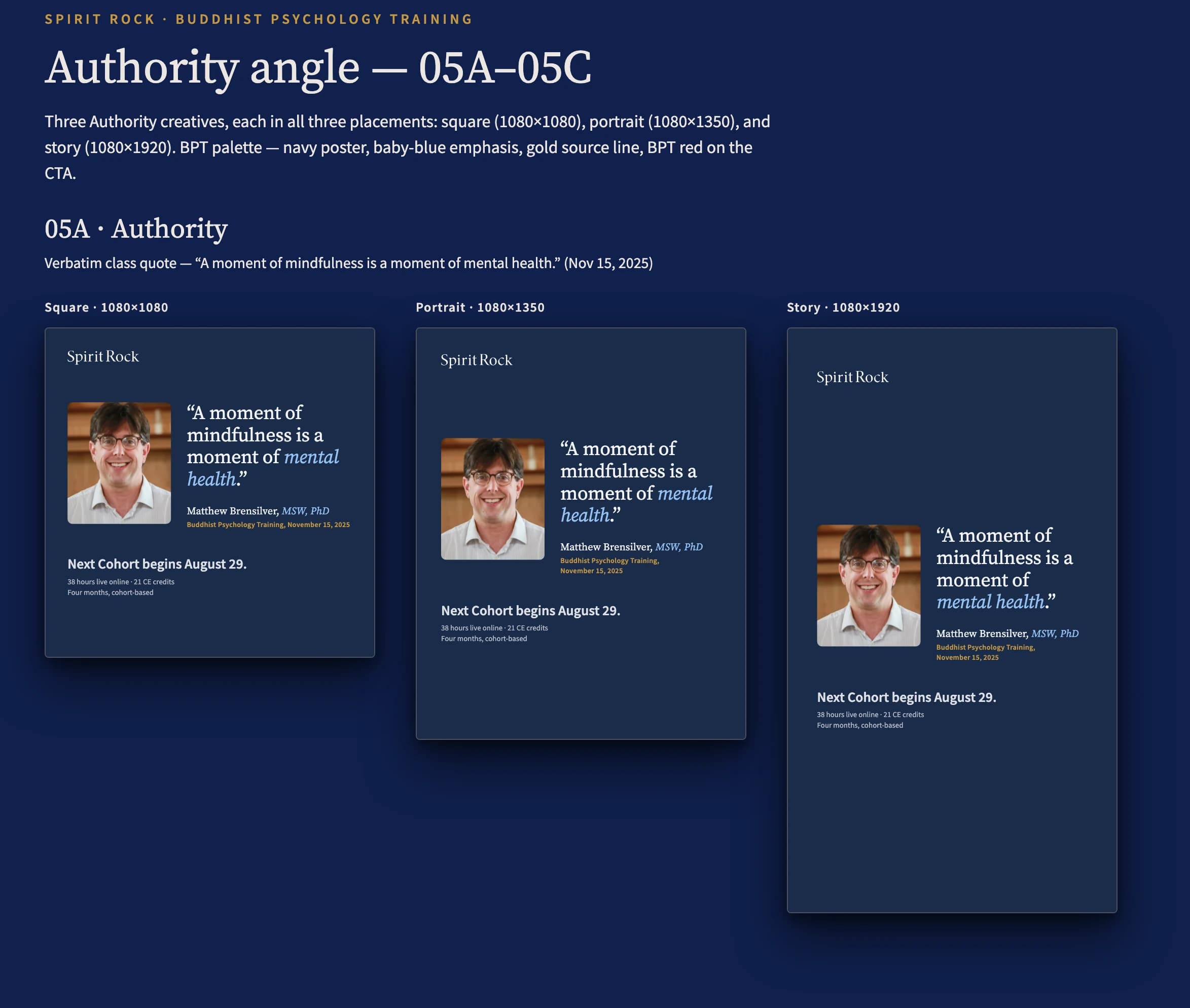 Buddhist Psychology Training — Authority concept board